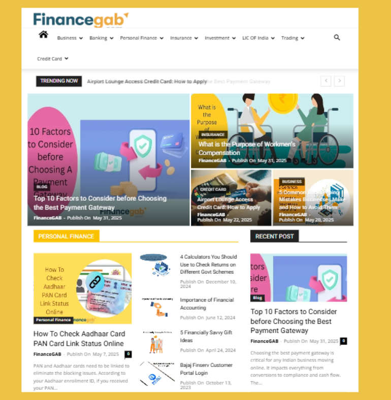 Digital Marketing Agency in India portfolio-financegab